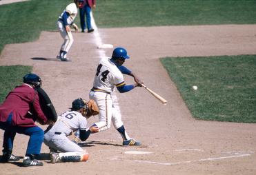 Baseball Player Hank Aaron In Uniform by Bettmann