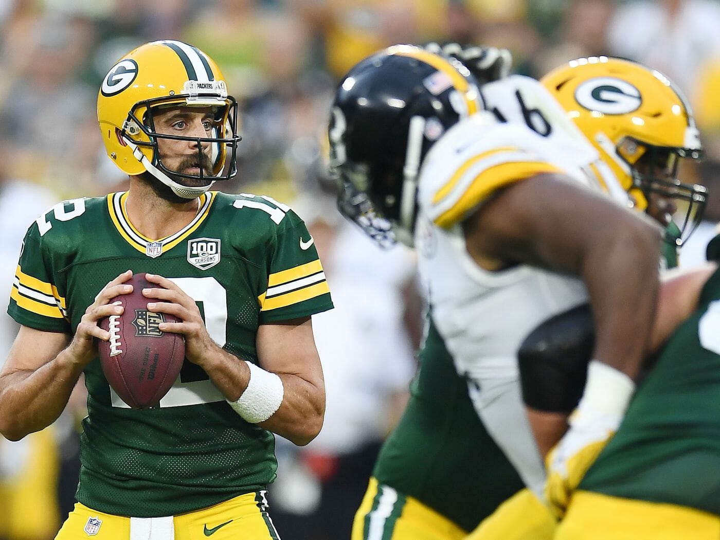 Aaron Rodgers will start a home game against the Steelers for the first time on Sunday (Photo: Behind the Steel Curtain).