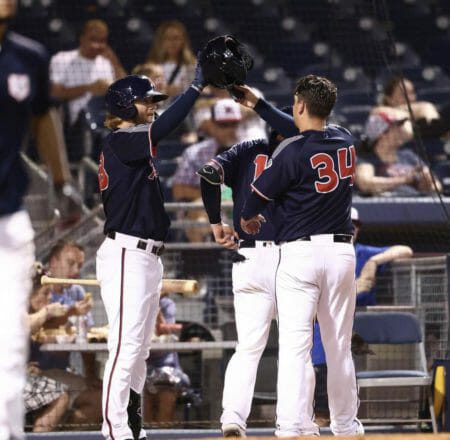 Nashville Sounds players celebrate