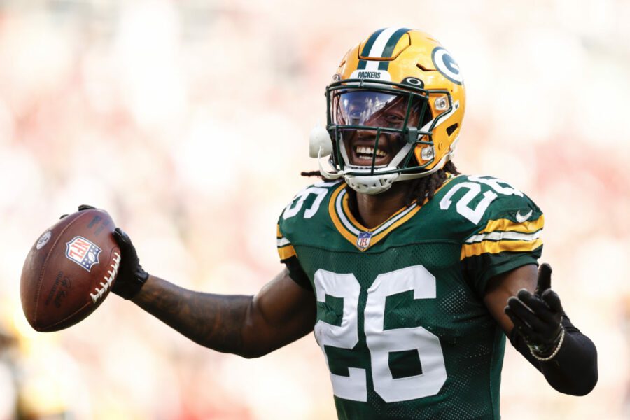 TAMPA, FLORIDA - SEPTEMBER 25: Darnell Savage #26 of the Green Bay Packers reacts against the Tampa Bay Buccaneers during the second quarter at Raymond James Stadium on September 25, 2022 in Tampa, Florida. (Photo by Douglas P. DeFelice/Getty Images)