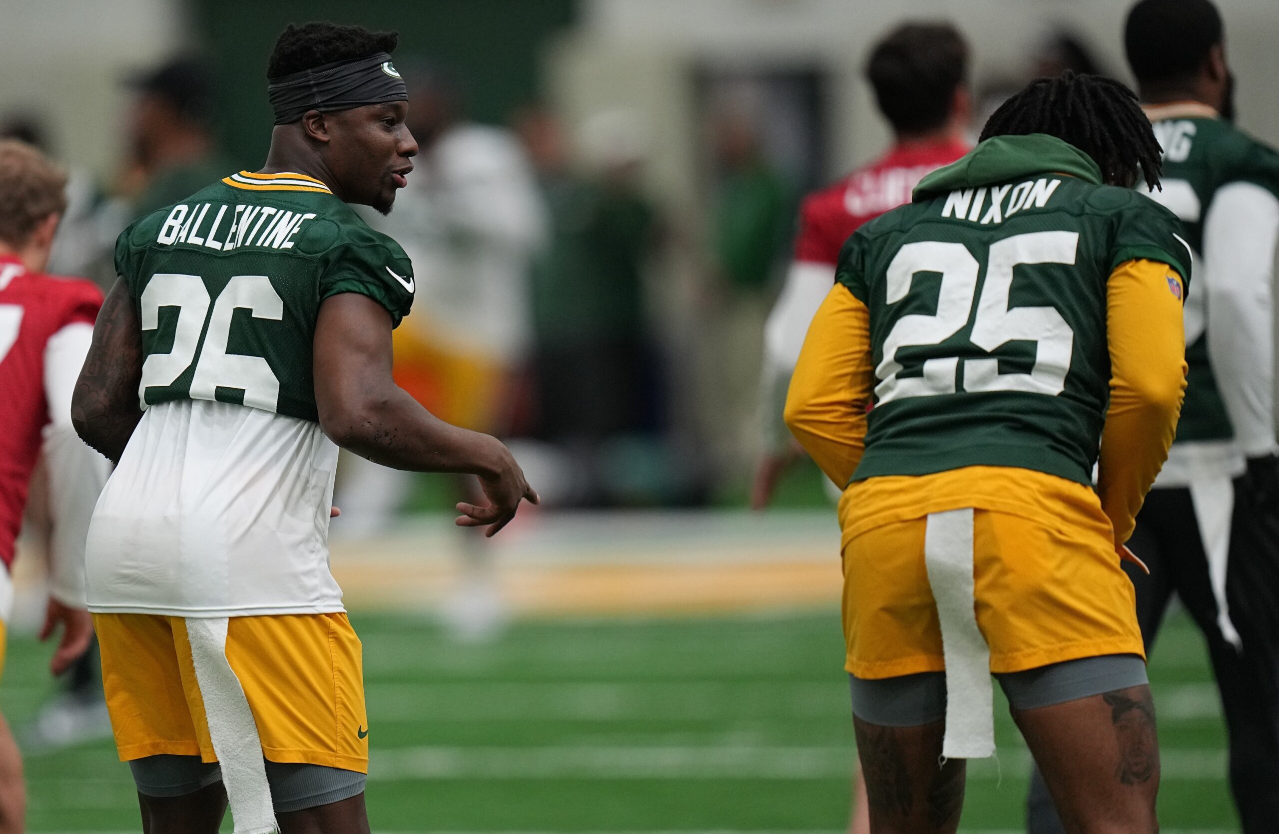 Green Bay Packers cornerback Corey Ballentine (26) is shown during organized team activities Wednesday, May 29, 2024 in Green Bay, Wisconsin.