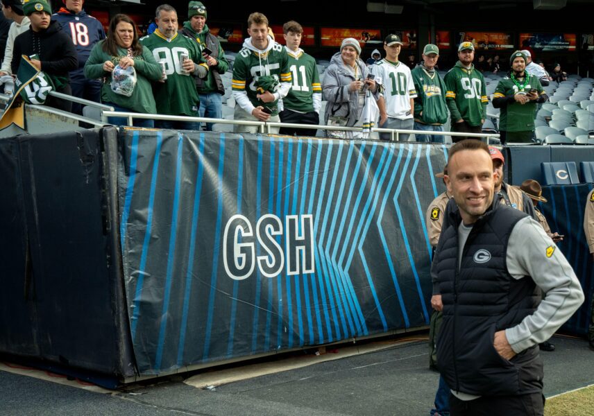 Green Bay Packers defensive coordinator Jeff Hafley is shown before their game against the Chicago Bears Sunday, November 17, 2024 at Solider Field in Chicago, Illinois.