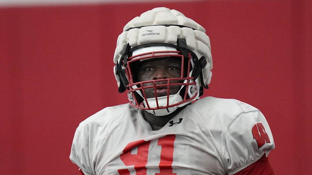 Wisconsin defensive lineman Jamel Howard Jr. (91) is shown during spring football practice