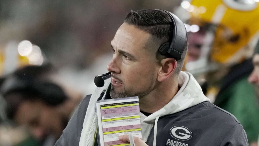 Green Bay Packers head coach Matt LaFleur is shown during the fourth quarter of their game Sunday, November 24, 2024 at Lambeau Field in Green Bay, Wisconsin. The Green Bay Packers beat the San Francisco 49ers 38-10.© Mark Hoffman/Milwaukee Journal Sentinel / USA TODAY NETWORK via Imagn Images