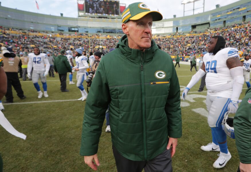 Green Bay Packers interim head coach Joe Philbin leaves the field after their game Sunday, December 30, 2018 at Lambeau Field in Green Bay, Wis. The Detroit Lions beat the Green Bay Packers 31-0. MARK HOFFMAN/MILWAUKEE JOURNAL SENTINEL