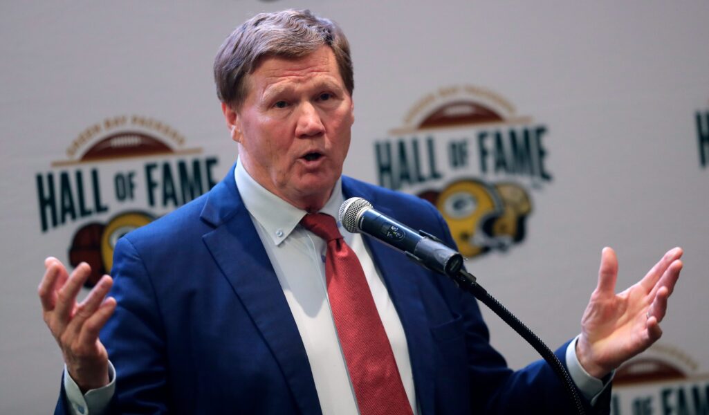 Green Bay Packers president and CEO Mark Murphy speaks during a press conference on Nov. 18, 2024, after the team announced he will become the 171st member of the Green Bay Packers Hall of Fame in August 2025. © Sarah Kloepping/USA TODAY NETWORK-Wisconsin / USA TODAY NETWORK via Imagn Images