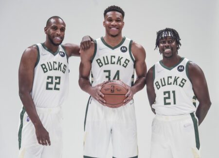 Khris Middleton, Giannis Antetokounmpo, Jrue Holiday