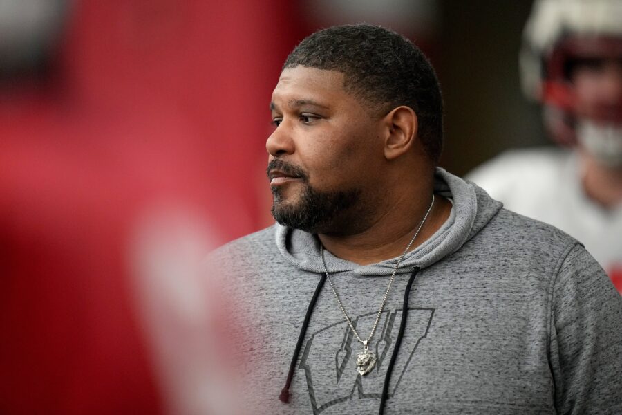 Wisconsin Badgers defensive line coach E.J. Whitlow