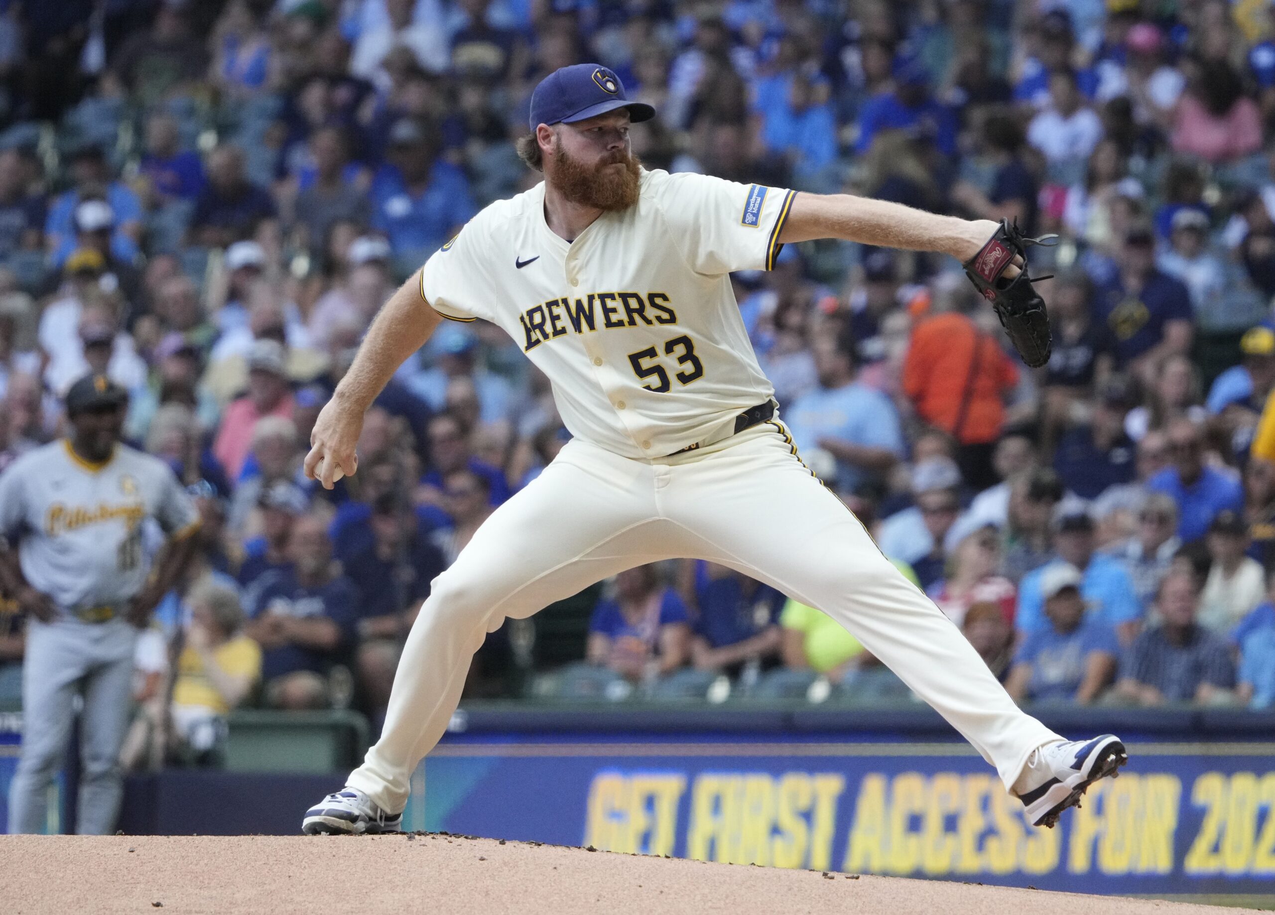 Milwaukee Brewers pitcher Brandon Woodruff