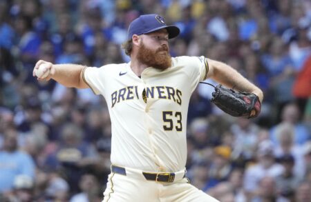 Milwaukee Brewers pitcher Brandon Woodruff