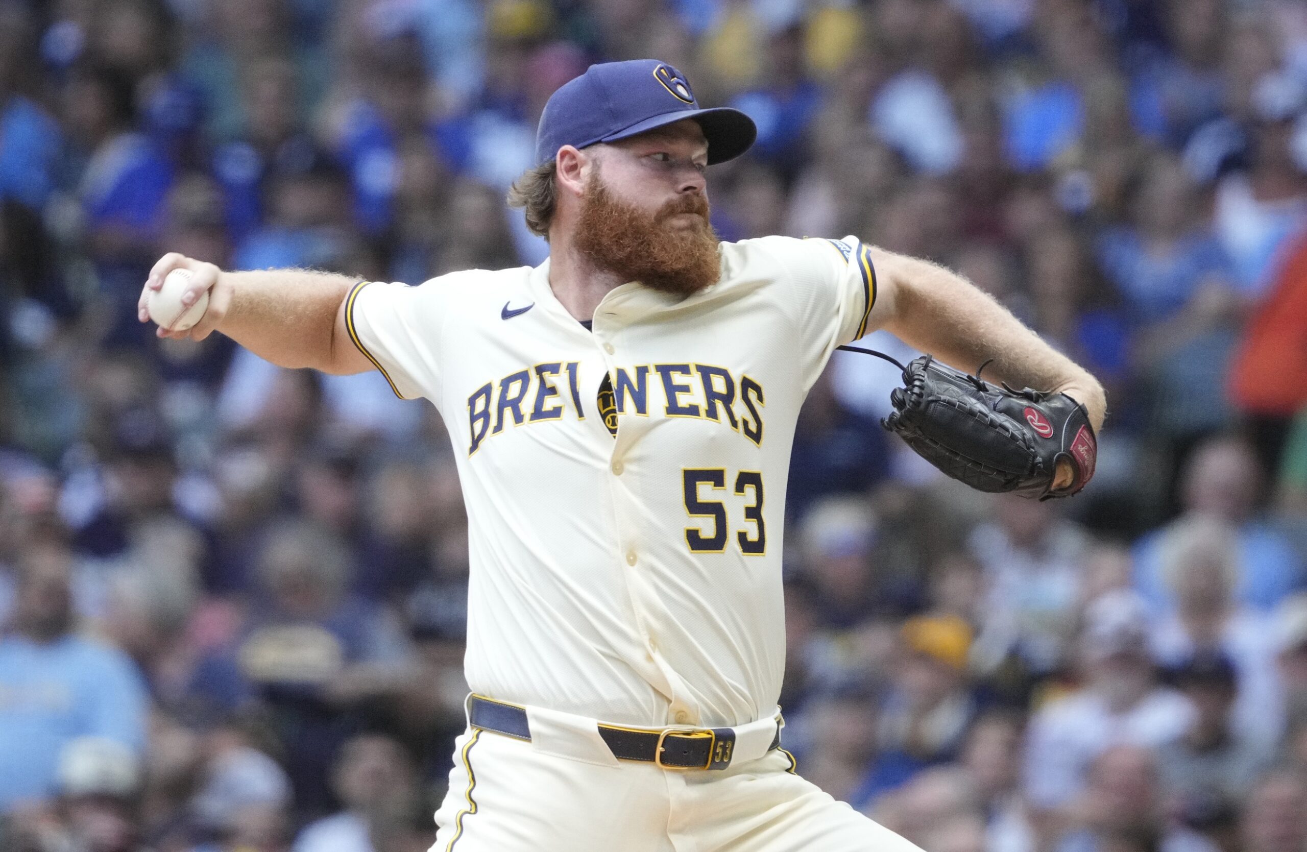 Milwaukee Brewers pitcher Brandon Woodruff