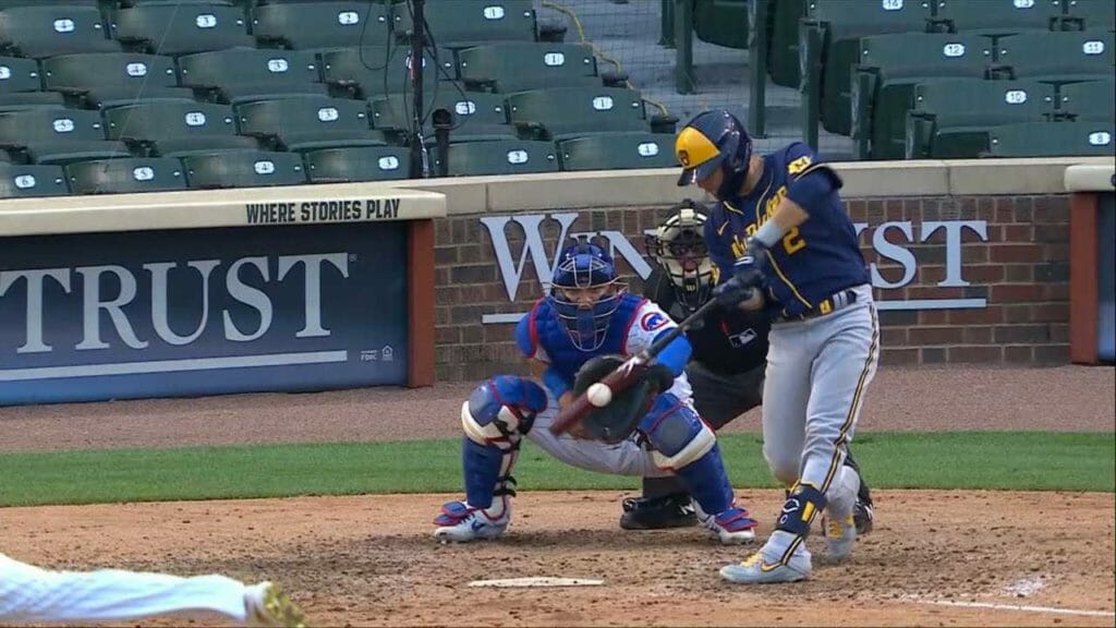 Luis Urias hits a single off of Cubs' reliever Jeremy Jeffress en route to a Brewers win. (Video/Image courtesy of Fox Sports Wisconsin and BehindThePlay on YouTube)