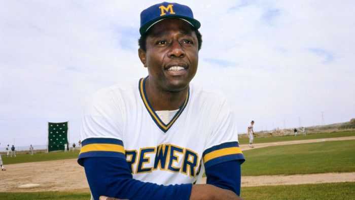 Milwaukee Brewers Jersey, worn by Hank Aaron