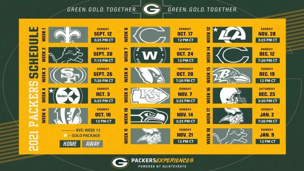 Packers 2021 Schedule Release