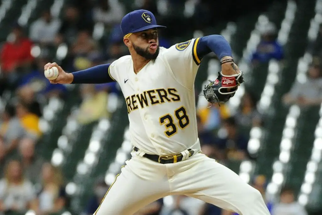 Devin Williams throws a pitch for the Milwaukee Brewers.