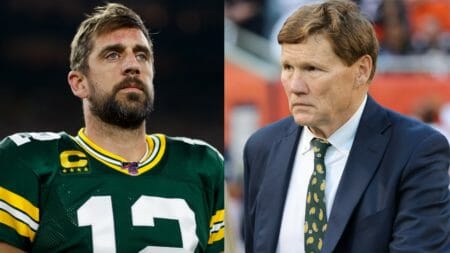 Mark Murphy and Aaron Rodgers of the Green Bay Packers
