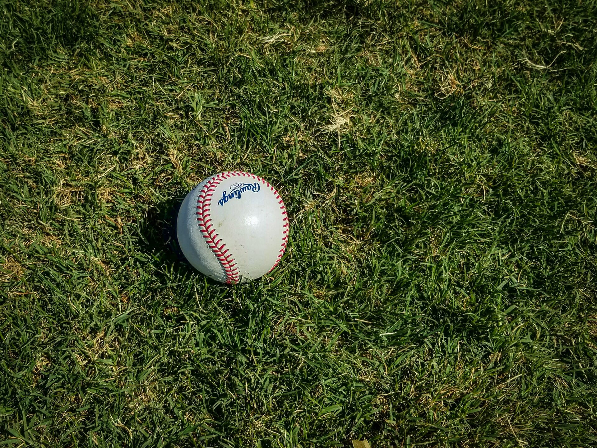 baseball on grass