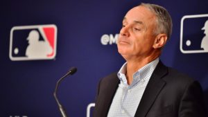 Rob Manfred at a press conference