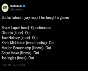 Bucks injury