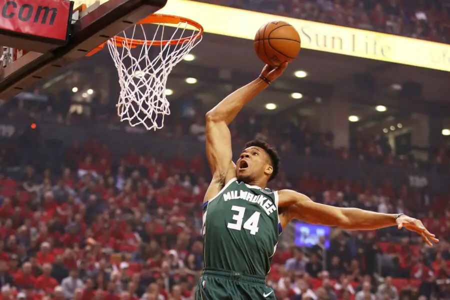 Giannis Antetokounmpo is second only to Wilt Chamberlain in scoring stat.