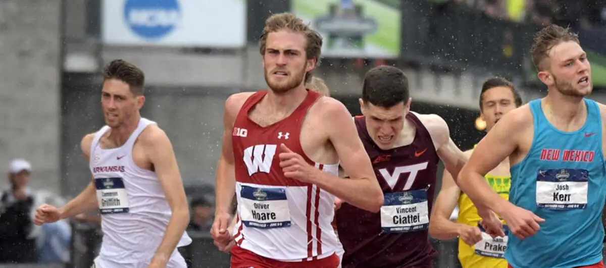 Ollie Hoare competing in the 2018 NCAA 1500 meter championship