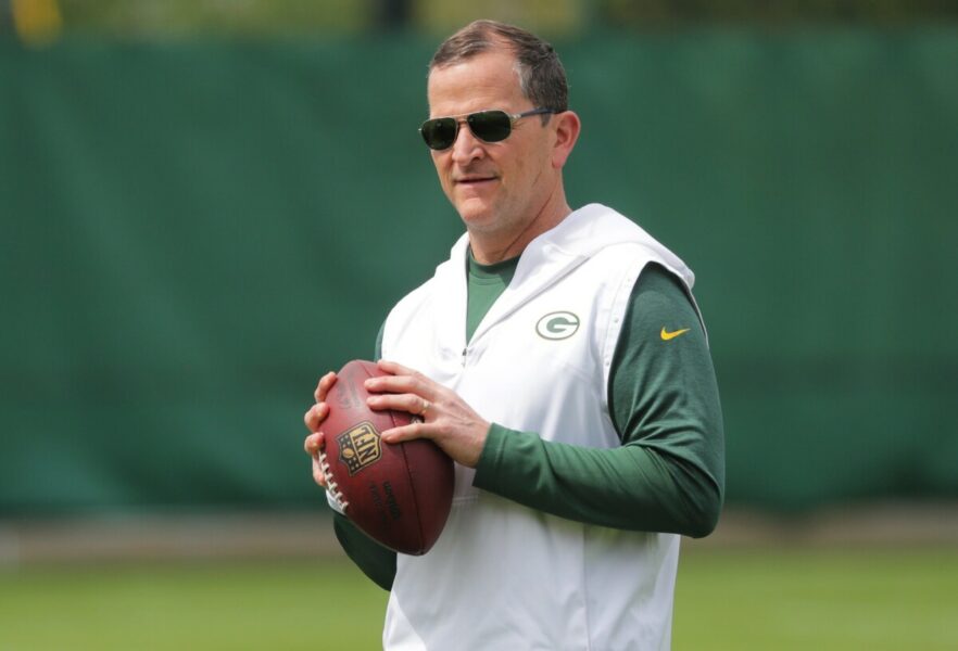 Defensive coordinator Joe Barry is shown during the second day of Green Bay Packers rookie minicamp Saturday, May 15, 2021 in Green Bay, Wis. Cent02 7fsrmjople9oe1w9hjf Original