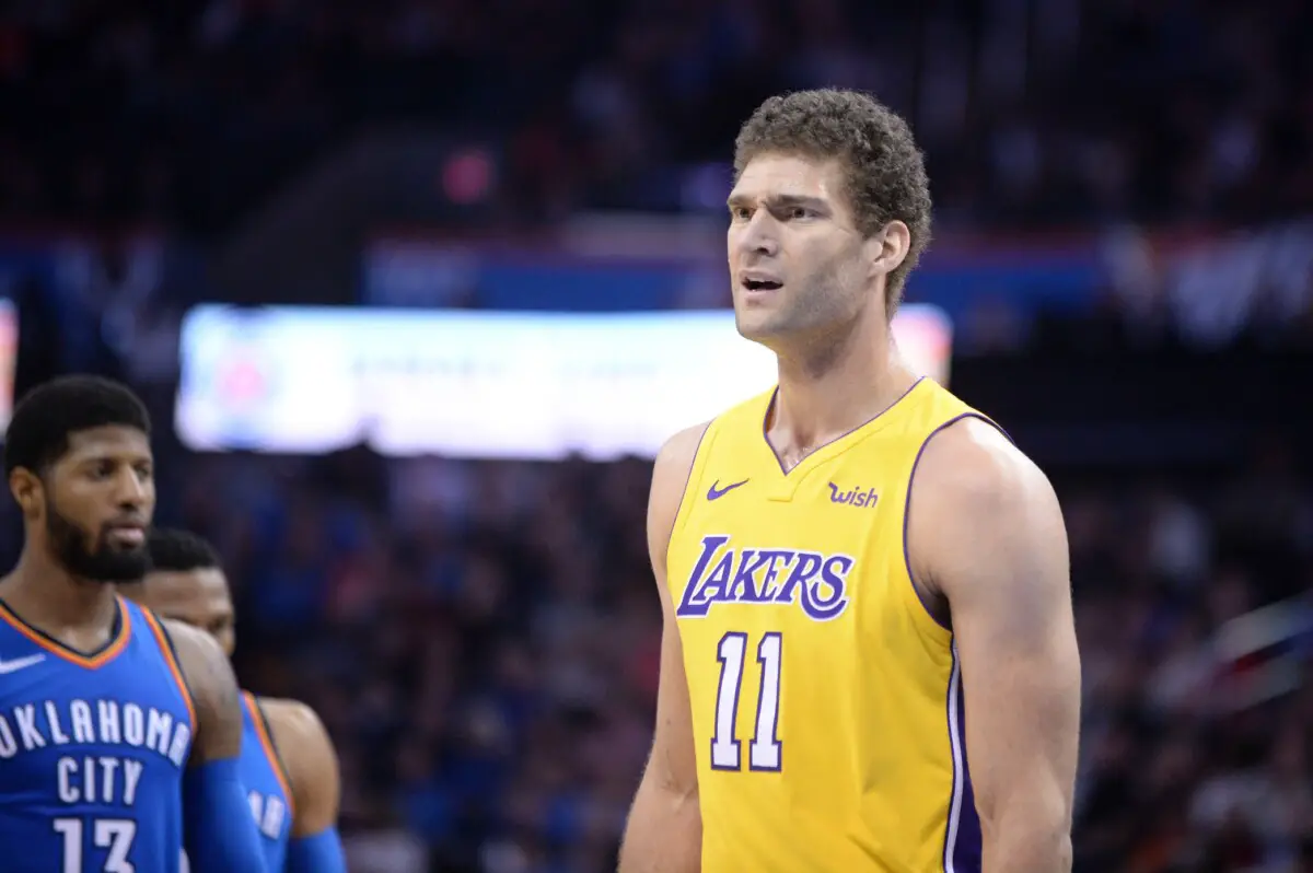 Brook Lopez with the Los Angeles Lakers