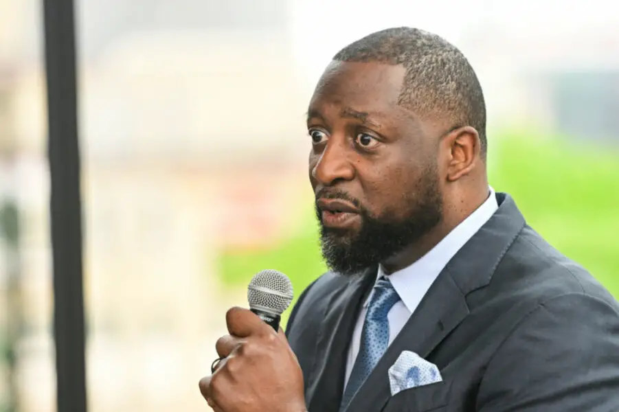 Jun 6, 2023; Milwaukee, WI, USA; Milwaukee Bucks new head coach Adrian Griffin speaks at a press conference in Milwaukee. Mandatory Credit: Benny Sieu-USA TODAY Sports (NBA News)