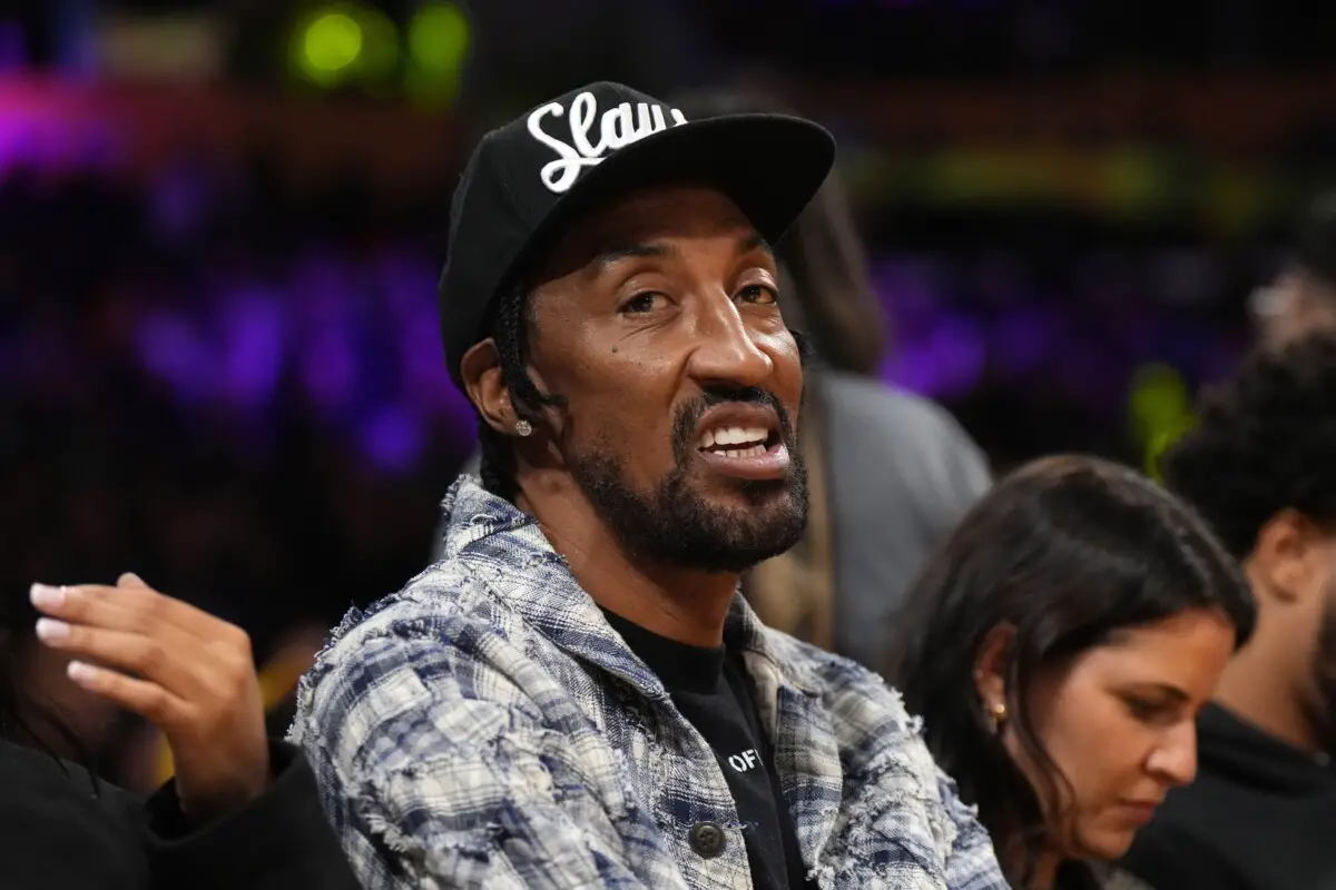 Dec 23, 2022; Los Angeles, California, USA; Scottie Pippen attends the game between the Los Angeles Lakers and the Charlotte Hornets at Crypto.com Arena. The Hornets defeated the Lakers 134-130. Mandatory Credit: Kirby Lee-USA TODAY Sports (NBA News)