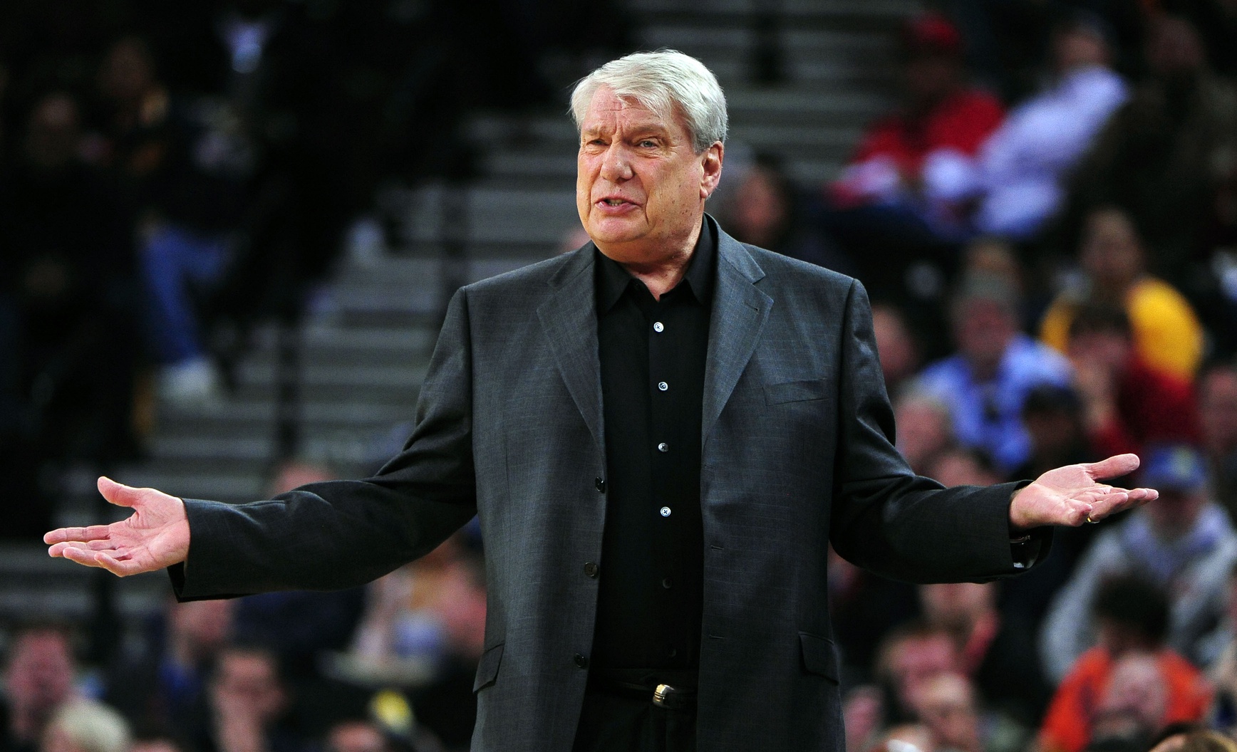 March 11, 2010; Oakland, CA, USA; Golden State Warriors head coach Don Nelson argues a call with a referee during the first quarter against the Portland Trail Blazers at ORACLE Arena. Mandatory Credit: Kyle Terada-USA TODAY Sports (NBA News)