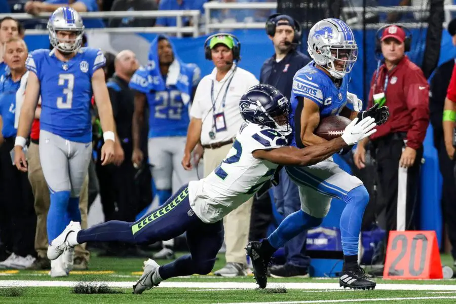 Detroit Lions wide receiver Amon-Ra St. Brown is dealing with a toe injury