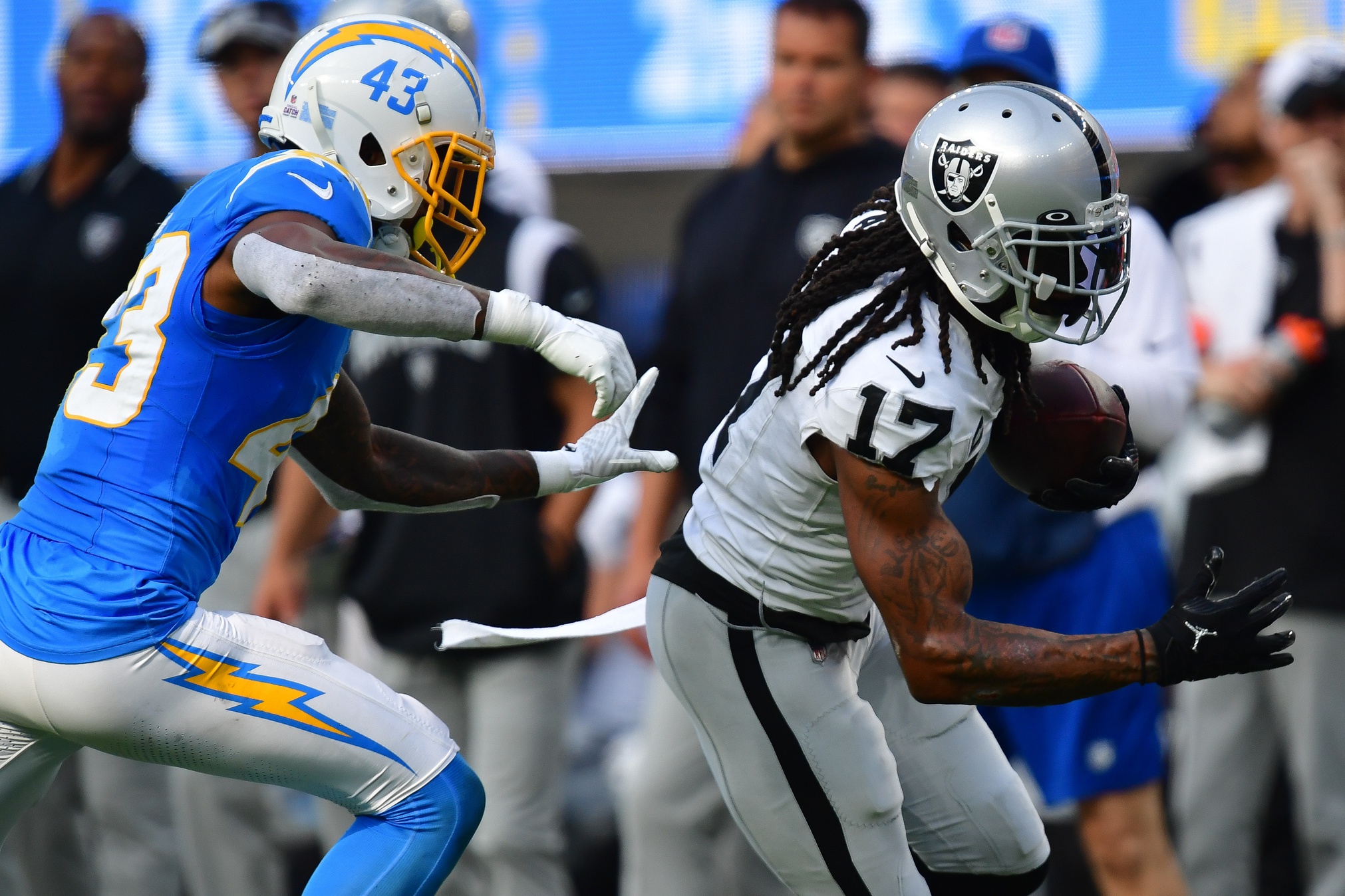 INGLEWOOD, CA - DECEMBER 08: Oakland Raiders wide receiver Davante