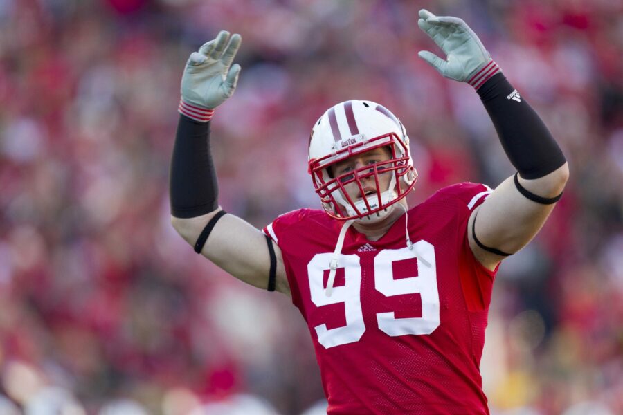 Former Wisconsin Badgers defensive end JJ Watt was honored by the Houston Texans.