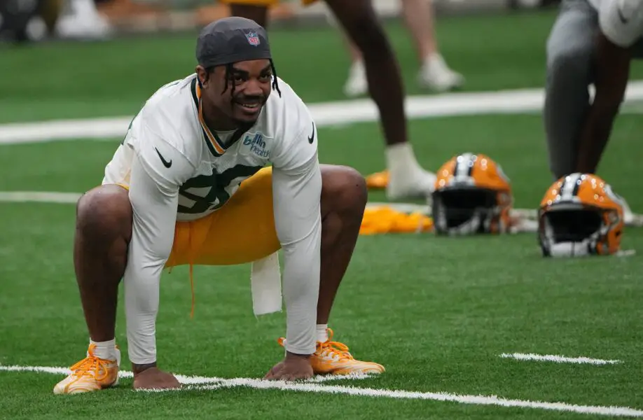 May 23, 2023; Green Bay, WI, USA; Green Bay Packers wide receiver Bo Melton (80) is shown during organized team activities at Ray Nitschke Field. Mandatory Credit: Jonathan Jones-USA TODAY Sports