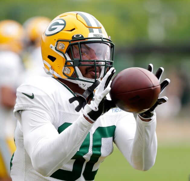 Green Bay Packers wide receiver Bo Melton (80) practices during training camp on Aug. 1, 2023, in Ashwaubenon, Wis. © Sarah Kloepping/USA TODAY NETWORK-Wisconsin / USA TODAY NETWORK