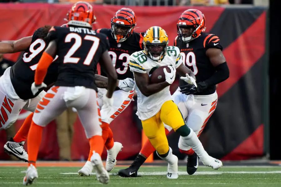 Former Green Bay Packers running back Tyler Goodson will play for the injured Jonathan Taylor on the Indianapolis Colts