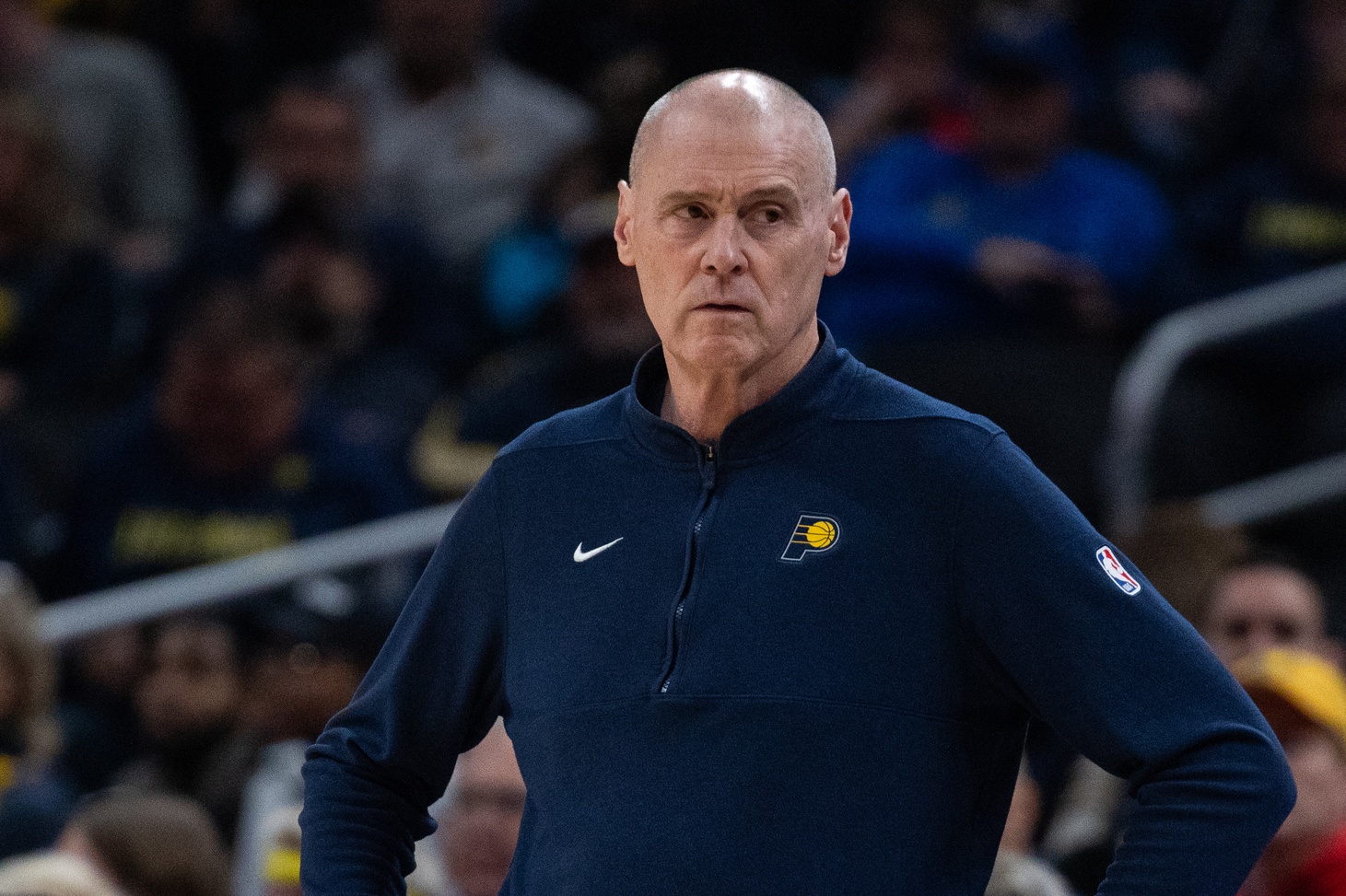 Nov 27, 2023; Indianapolis, Indiana, USA; Indiana Pacers head coach Rick Carlisle in the first quarter against the Portland Trail Blazers at Gainbridge Fieldhouse. Mandatory Credit: Trevor Ruszkowski-USA TODAY Sports