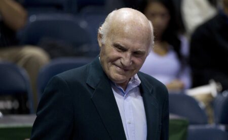 Dec 04, 2010; Milwaukee, WI, USA; Milwaukee Bucks owner Herb Kohl prior to the game against the Orlando Magic at the Bradley Center. The Bucks defeated the Magic 96-85. Mandatory Credit: Jeff Hanisch-USA TODAY Sports