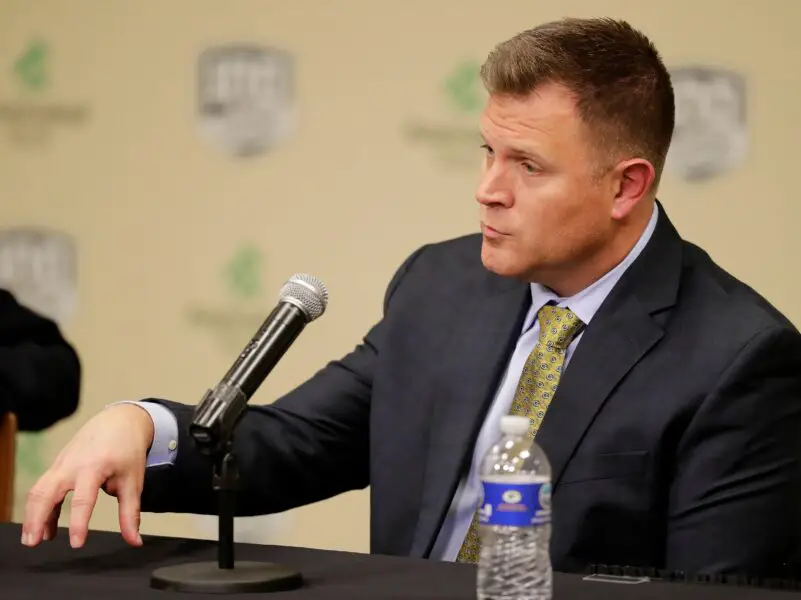 Green Bay Packers General Manager Brian Gutekunst speaks at a press conference at Lambeau Field on Monday, December 3, 2018 in Green Bay, Wis. Adam Wesley/USA TODAY NETWORK-Wisconsin