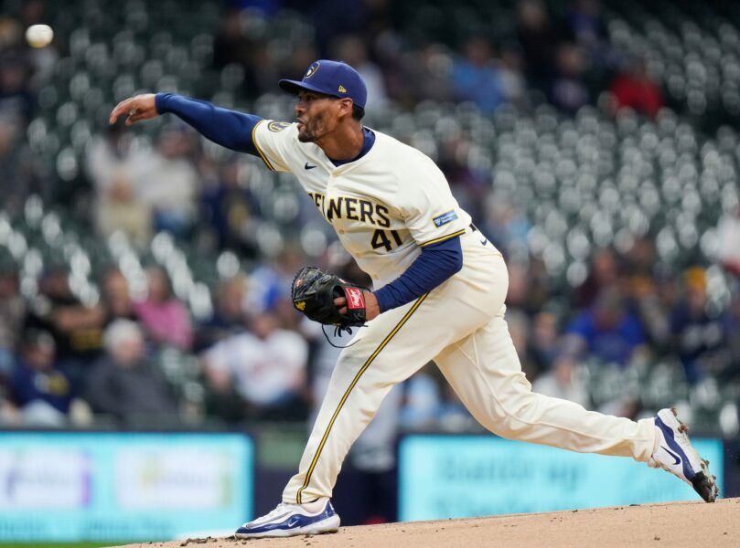 Joe Ross pitching for the Milwaukee Brewers
