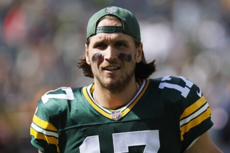 Aug 26, 2023; Green Bay, Wisconsin, USA; Green Bay Packers quarterback Alex McGough (17) following the game against the Seattle Seahawks at Lambeau Field. Mandatory Credit: Jeff Hanisch-USA TODAY Sports