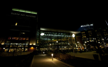 Nov 14, 2011; Green Bay, WI, USA; Outside view of the Lambeau Field Atrium prior to the game between the Minnesota Vikings and the Green Bay Packers. Mandatory Credit: Jeff Hanisch-USA TODAY Sports