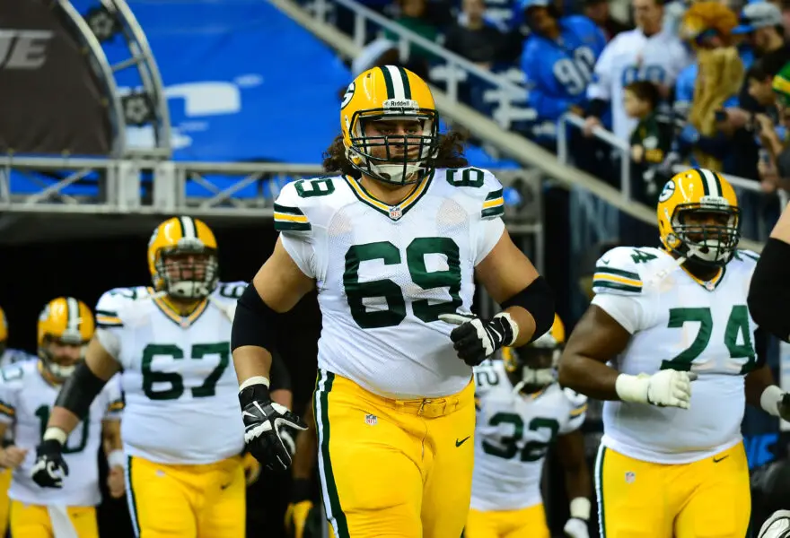 Nov 28, 2013; Detroit, MI, USA; Green Bay Packers offensive tackle David Bakhtiari (69) against the Detroit Lions at Ford Field. Mandatory Credit: Andrew Weber-USA TODAY Sports