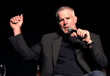Brett Favre was the guest speaker at Middle Tennessee Christian School's Legacy of Light Gala at their Murfreesboro school on Thursday, April 18, 2019. © Shelley Mays / The Tennessean