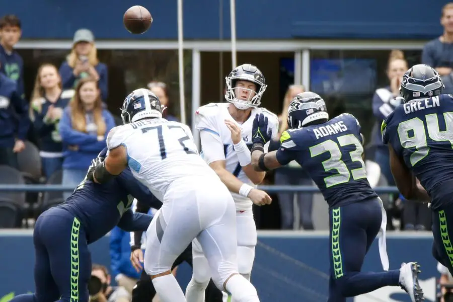 BREAKING: Rumored Green Bay Packers Target Signs With 2024 Opponent (Report) 2 Sep 19, 2021; Seattle, Washington, USA; Tennessee Titans quarterback Ryan Tannehill (17) draws a roughing the passer penalty by Seattle Seahawks strong safety Jamal Adams (33) during overtime at Lumen Field. Mandatory Credit: Joe Nicholson-USA TODAY Sports (Green Bay Packers)