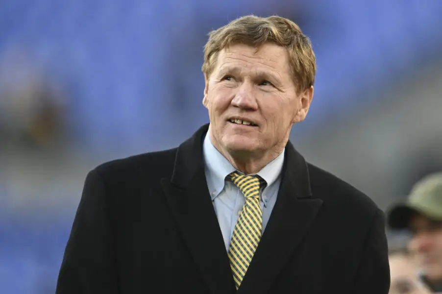 Dec 19, 2021; Baltimore, Maryland, USA; Green Bay Packers president Mark Murphy stands on the field before the game against the Baltimore Ravens at M&T Bank Stadium. Mandatory Credit: Tommy Gilligan-USA TODAY Sports