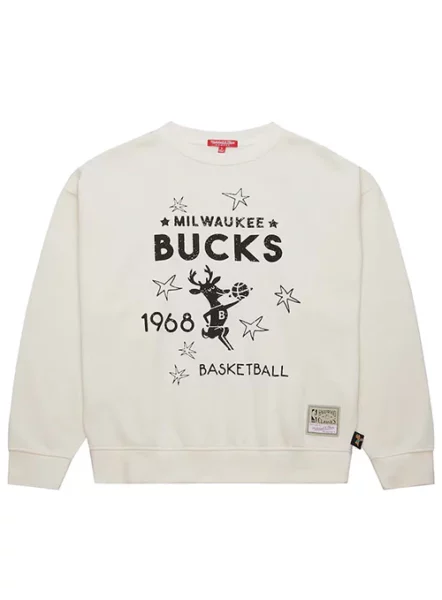 Milwaukee Bucks Women's Cream '68 Sweatshirt