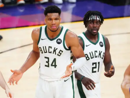 Jrue Holiday, Giannis Antetokounmpo, Milwaukee Bucks