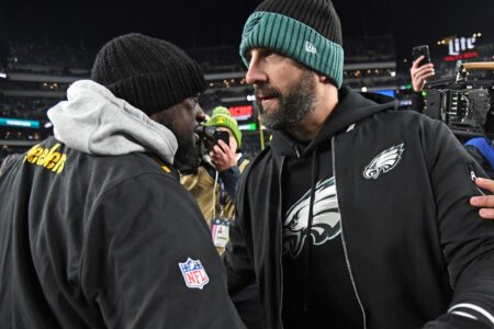 Pittsburgh Steelers head coach Mike Tomlin and Philadelphia Eagles head coach Nick Sirianni