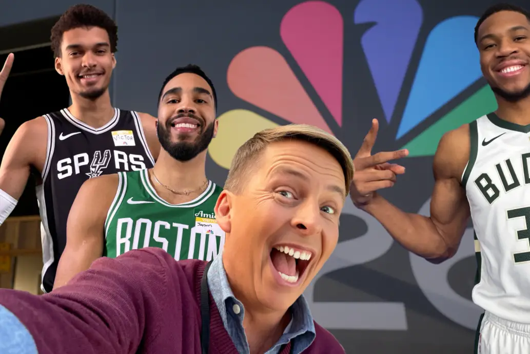 NBC Sports featuring Giannis Antetokounmpo, Jayson Tatum, and Victor Wembanyama